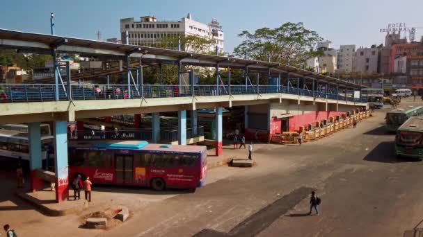 Bangalore India Circa Diciembre 2019 Vista Estación Autobuses Kempegowda Día — Vídeo de stock