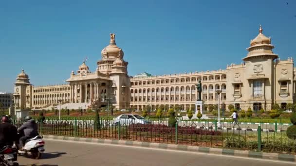 Bangalore Índia Circa Dezembro 2019 Vista Prédio Escritórios Governo Suvarna — Vídeo de Stock