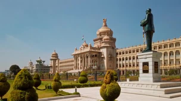 Bangalore India Sekitar Desember 2019 Pemandangan Gedung Kantor Pemerintah Suvarna — Stok Video