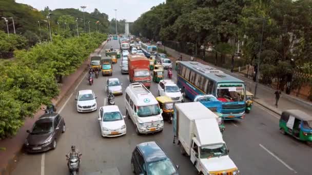 班加罗尔 2019年12月 班加罗尔街上的公路交通 — 图库视频影像