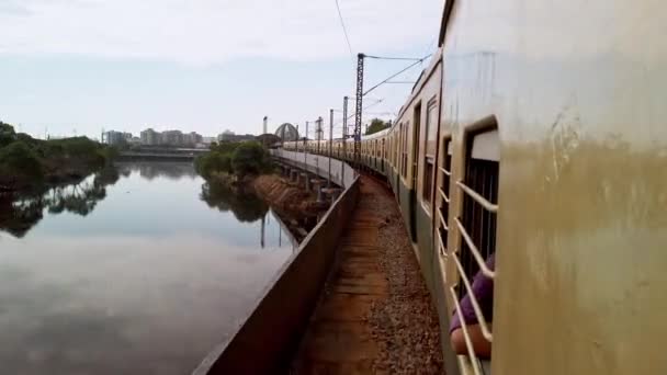 Chennai Inde Vers Décembre 2019 Vue Dehors Train Local Chennai — Video