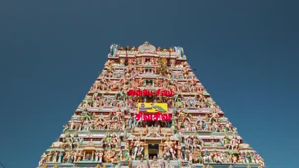 Chennai India Circa December 2019 钦奈Arulmigu Kapaleeswarar寺景观 — 图库视频影像