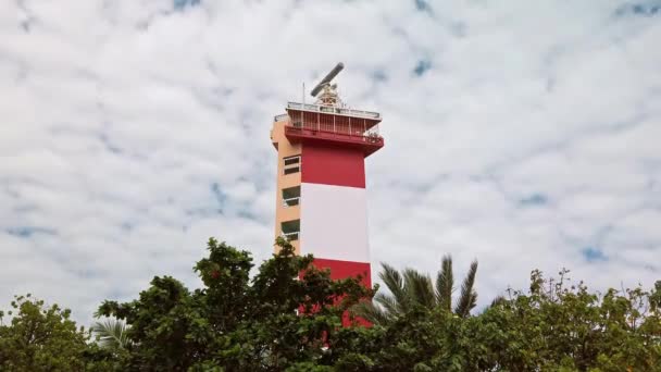 Chennai Hindistan Aralık 2019 Chennai Marina Deniz Feneri Manzarası Ünlü — Stok video