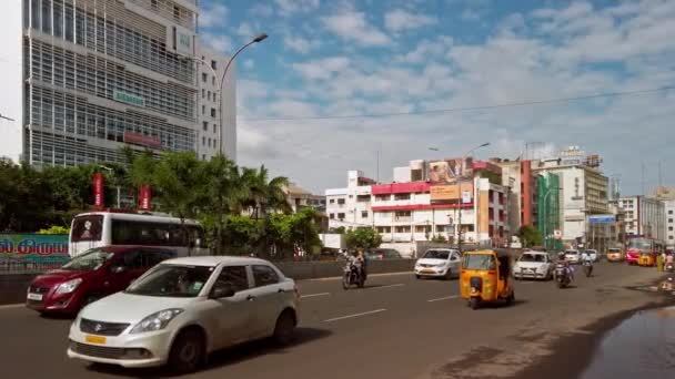Chennai Indie Około Grudnia 2019 Ruch Drogowy Chennai — Wideo stockowe