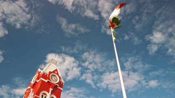 Chennai Indien Cirka December 2019 Indiska Flaggan Vid Chennai Centralstation — Stockvideo