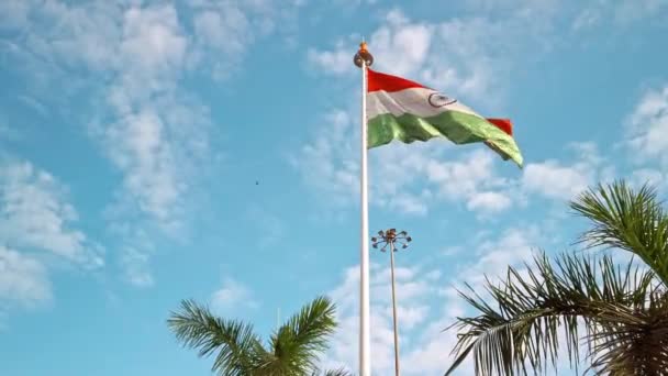 Chennai Indien Circa Dezember 2019 Indische Flagge Hauptbahnhof Von Chennai — Stockvideo