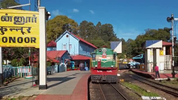 Coonoor Tamil Nadu India Circa December 2019 Uitzicht Coonoor Treinstation — Stockvideo