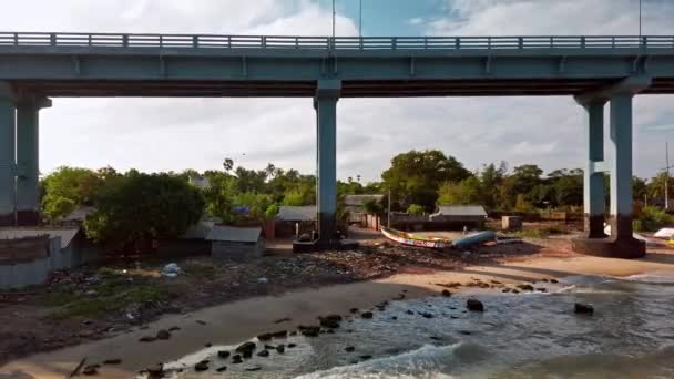 ラメシュワラム インド Circa 2019年12月 ラムシャーワラムのパンバン橋の眺め パンバン島とインド本土を結ぶ最初のインド橋 — ストック動画