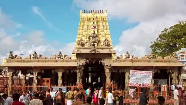 Rameshwaram Hindistan Aralık 2019 Rameshwaram Daki Arulmigu Ramanathaswamy Tapınağı — Stok video