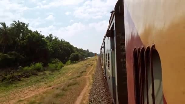 Rameshwaram Índia Circa Dezembro 2019 Vista Lado Fora Trem Expresso — Vídeo de Stock