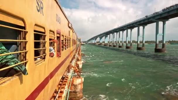 Rameshwaram Inde Vers Décembre 2019 Vue Pont Pamban Rameshwaram Premier — Video