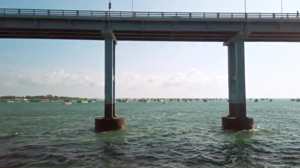 Rameshwaram Indien Cirka December 2019 Utsikt Över Pambanbron Rameshwaram Första — Stockvideo