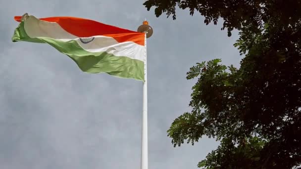 Mysore Indien Circa Dezember 2019 Indische Flagge Bahnhof Von Mysore — Stockvideo