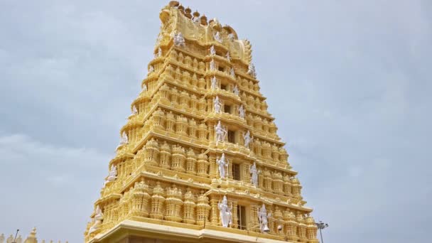 Mysore India Circa December 2019 位于迈索尔附近的Chamundi山的Sri Chamundeshwari圣殿的建筑 — 图库视频影像