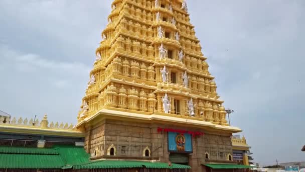 Mysore India Circa December 2019 位于迈索尔附近的Chamundi山的Sri Chamundeshwari圣殿的建筑 — 图库视频影像