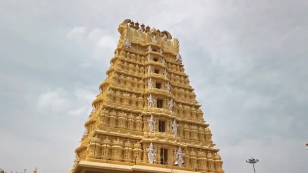 Mysore India 2019 Architecture Sri Chamundeshwari Temple Located Chamundi Hills — 비디오