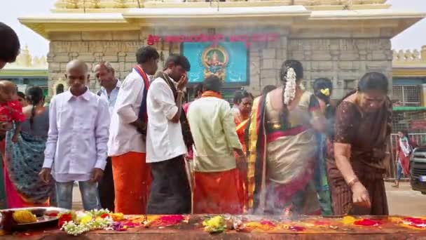 Mysore Inde Vers Décembre 2019 Les Dévots Visitent Temple Sri — Video