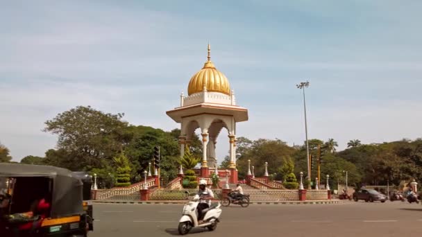Mysore India Circa December 2019 迈索尔大街上的公路交通 — 图库视频影像
