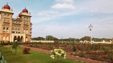 Mysore, Hindistan - 25 Aralık, 2017. Mysore sarayının manzarası.