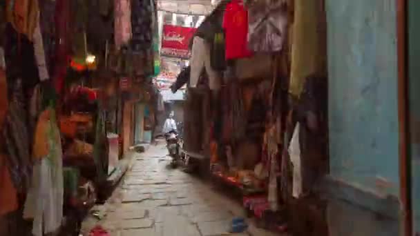 Varanasi Indie Circa Říjen2019 Život Ulicích Varanasi — Stock video