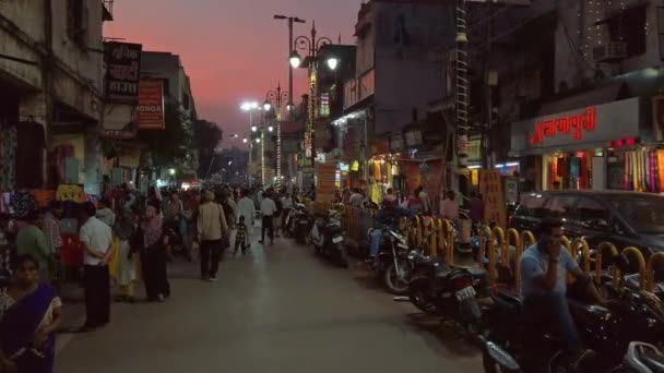Varanasi Indien Cirka November 2019 Livet Gatorna Varanasi — Stockvideo