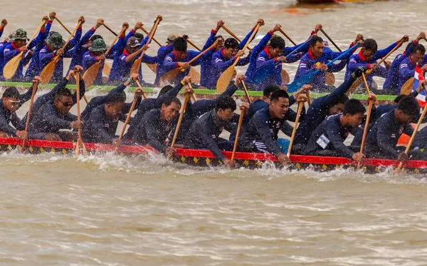 Roční Nonthaburi Dlouhá Loď Racing Srpna 2018 Nonthaburi Molo Chao — Stock fotografie