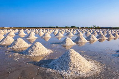 Phetchaburi Eyaleti, Tayland sabah ışığında tuz endüstrisi