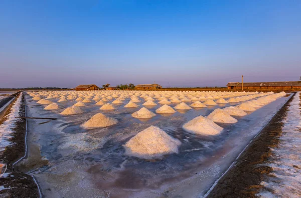 Salt industry in the morning light at Phetchaburi Province,Thailand