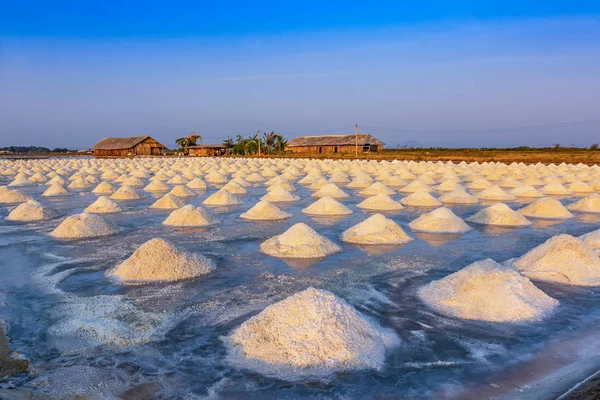 Salt industry in the morning light at Phetchaburi Province,Thailand
