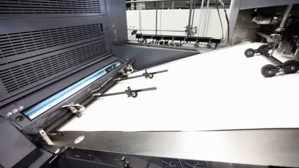 Detalle Máquina Impresión Moderna Completa Automatic Printing Tienda — Vídeos de Stock