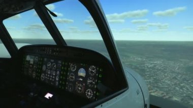 Simülatörü uçak pilot yetiştirmeye için. Profesyonel uçuş simülatörü. Sessiz bir uçuş yerden