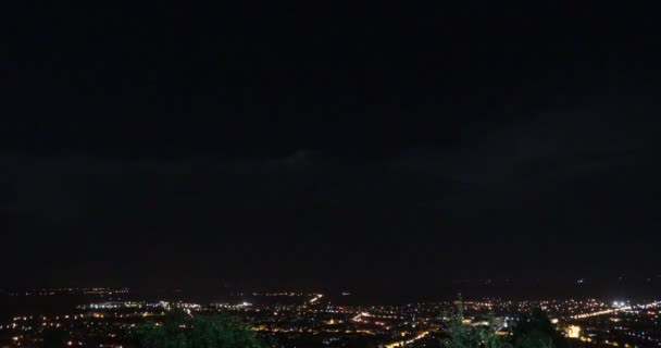 Tempesta Sta Arrivando Sulla Città Temporale Fulmini Nel Cielo — Video Stock