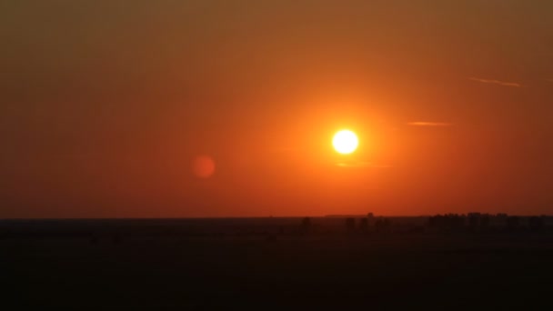 Sun Going Sunset Time Lapse — стоковое видео