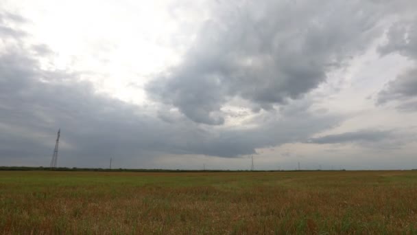 Eltelt Idő Drámai Felhők Fölött Síkság — Stock videók