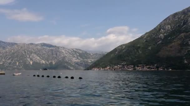 Time Lapse Part Kotor Bay Wide Angle — Stock Video