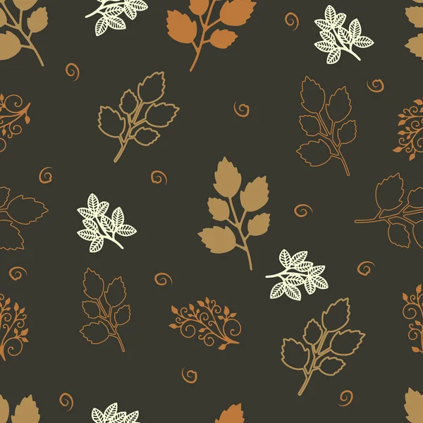 Vektör çizimi, koyu arkaplanda farklı tonlarda canavarların koyu yeşil yapraklarının kusursuz deseni. Sitenin arka planı, ambalaj