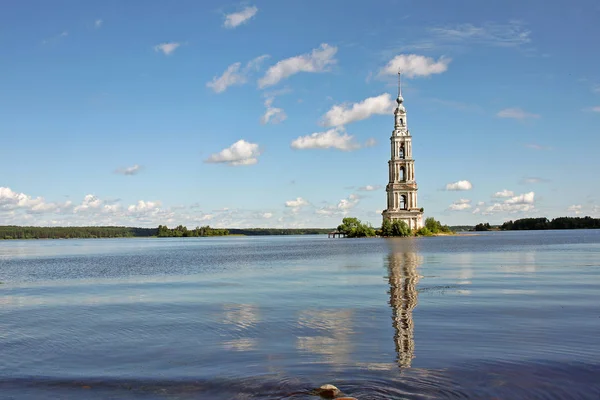 Kaljasin Russland Juli 2017 Der Überflutete Glockenturm Ist Teil Der — Stockfoto