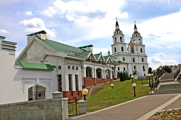 Mińsk Białoruś Sierpień 2018 Katedra Ducha Świętego Jest Centralnym Katedry — Zdjęcie stockowe