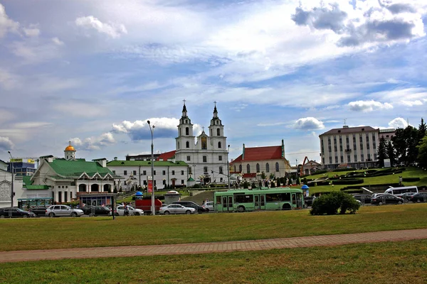 Mińsk Białoruś Sierpień 2018 Katedra Ducha Świętego Jest Centralnym Katedry — Zdjęcie stockowe