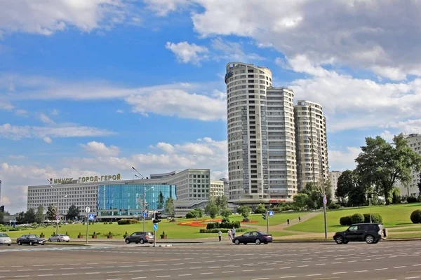 Centrum van Minsk, de hoofdstad van Wit-Rusland — Stockfoto