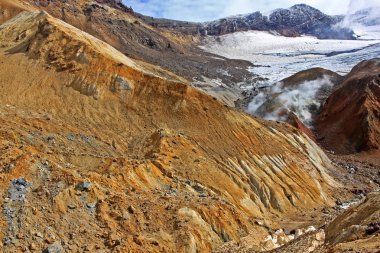 Kamçatka Yarımadası'ndaki Mutnovsky yanardağının yamacı. Russi