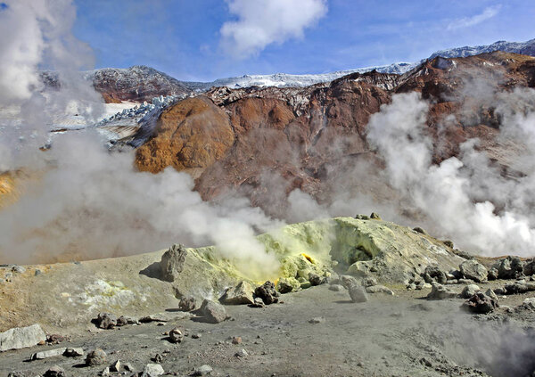 Mutnovsky volcano in Kamchatka Peninsula, Russia