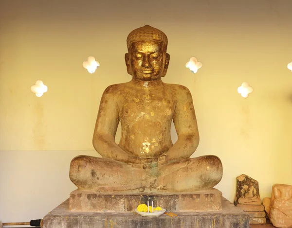 Posąg Buddy Tarasie Wielkiej Stupy Świątyni Vientiane Laos — Zdjęcie stockowe