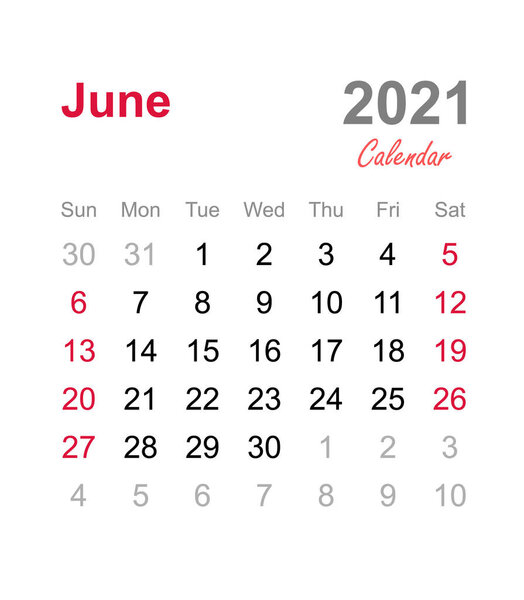 June 2021 calendar - monthly calendar template - 2021 monthly calendar