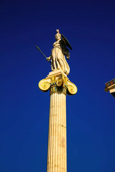 Estátua Deusa Grega Atena Academia Atenas Atenas Grécia — Fotografia de Stock