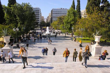 Atina, Yunanistan 'daki Sintagma Meydanı manzarası, 3 Kasım 2019.