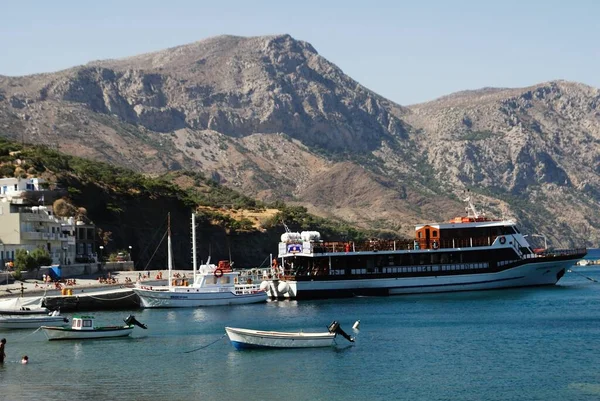 Grecja Wyspa Karpathos Widok Port Diafani Sierpnia 2008 — Zdjęcie stockowe