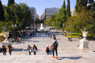 Atina, Yunanistan 'daki Sintagma Meydanı manzarası, 3 Kasım 2019.