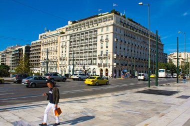 Atina, Yunanistan 'daki Grand Bretagne Oteli manzarası, 3 Kasım 2019.