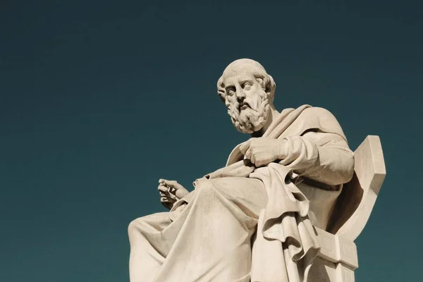 Standbeeld Van Oude Griekse Filosoof Plato Athene Griekenland — Stockfoto